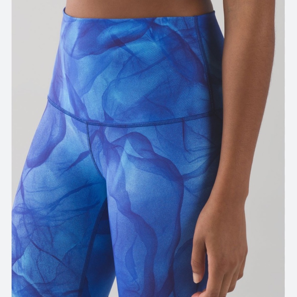 Lululemon Wunder Under Midnight Tulle Crop Leggings Size 4